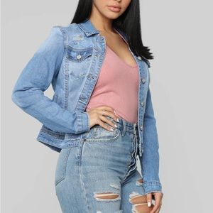 Fashionova Light Wash Distressed Denim Jacket